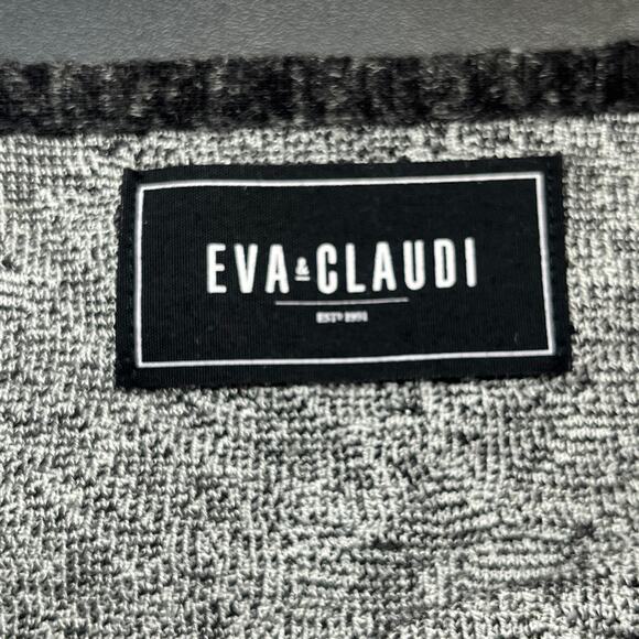 Eva & Claudi Women's Danish Design Wool Alpaca V-Neck Black Gray Cardigan Small - Picture 3 of 8